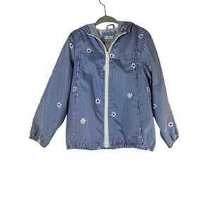 CARTER’S Girl’s Striped Hooded Windbreaker Jacket with a Daisy Print / Size: 4T